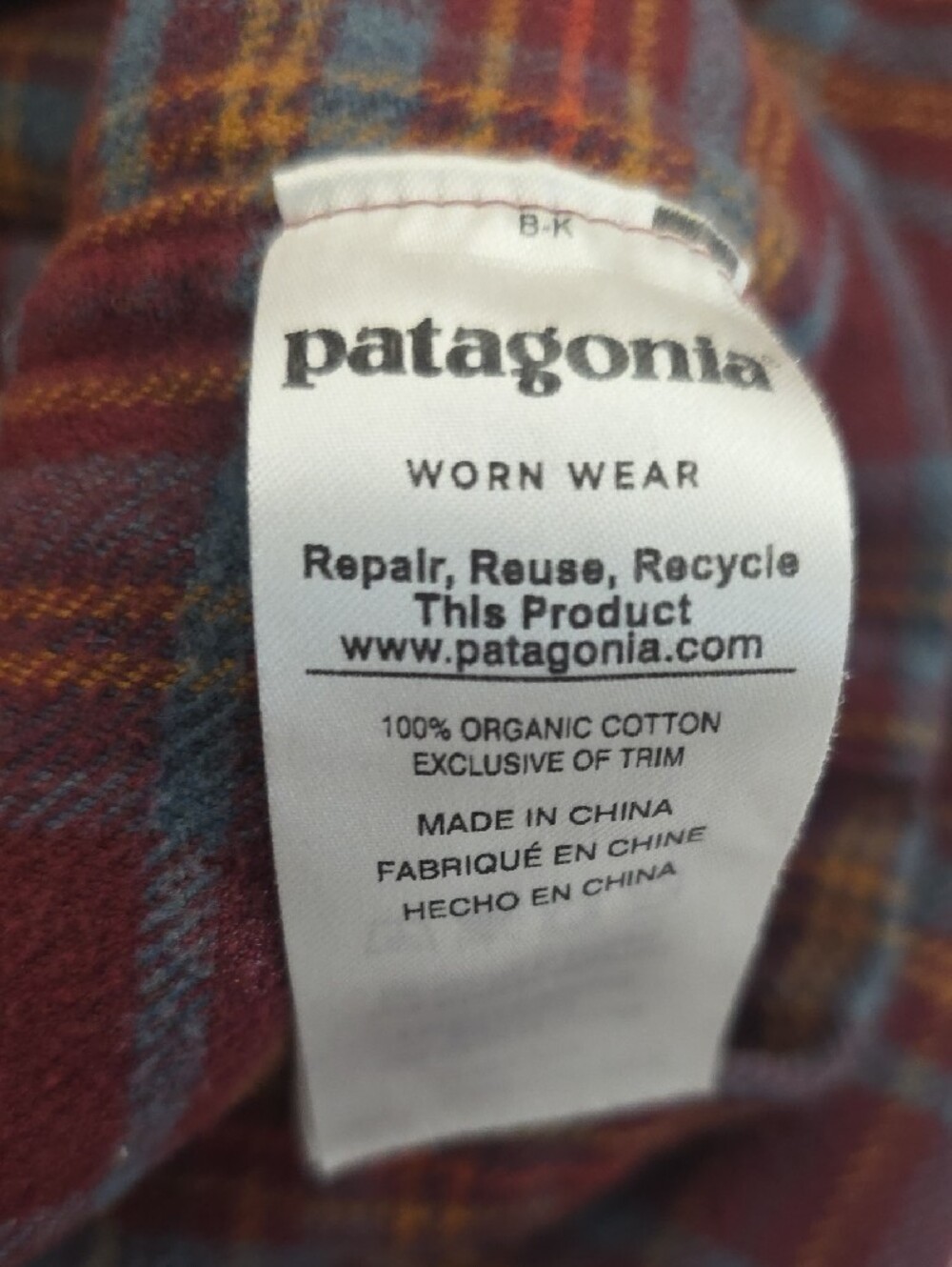 Patagonia Fjord Flannel Shirt Men's Medium Organic Cotton Plaid Button Front - Picture 4 of 8